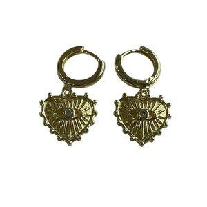 🩵6/$30 — New Gold tone Heart Eye Earrings